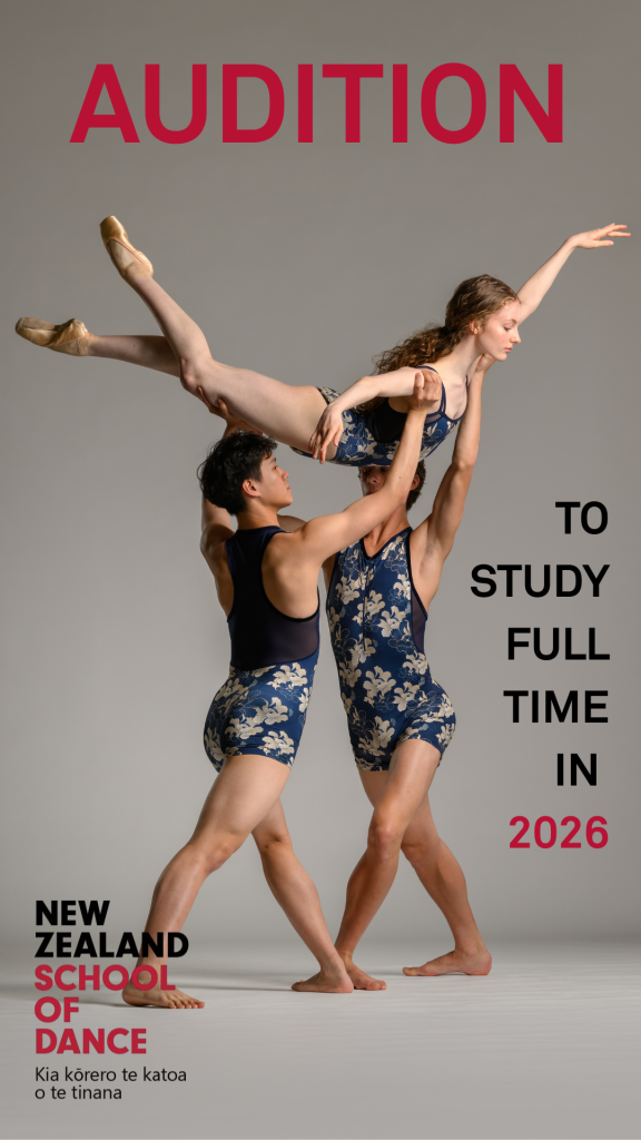The New Zealand School of Dance - School Audition - 2 dancers lifting up another dancer in a pose