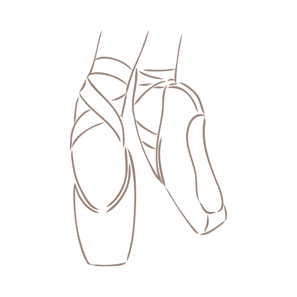 pointe shoes graphic outline representing Week 3: Tiny Habits, Big Shifts in The Series, The Audition Guide